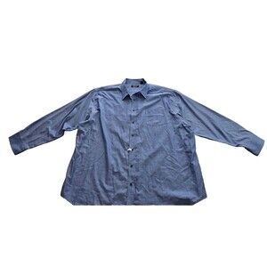 Roundtree and Yorke Men's Cotton Blend Button Long Sleeve Blue Shirt Size 4XB